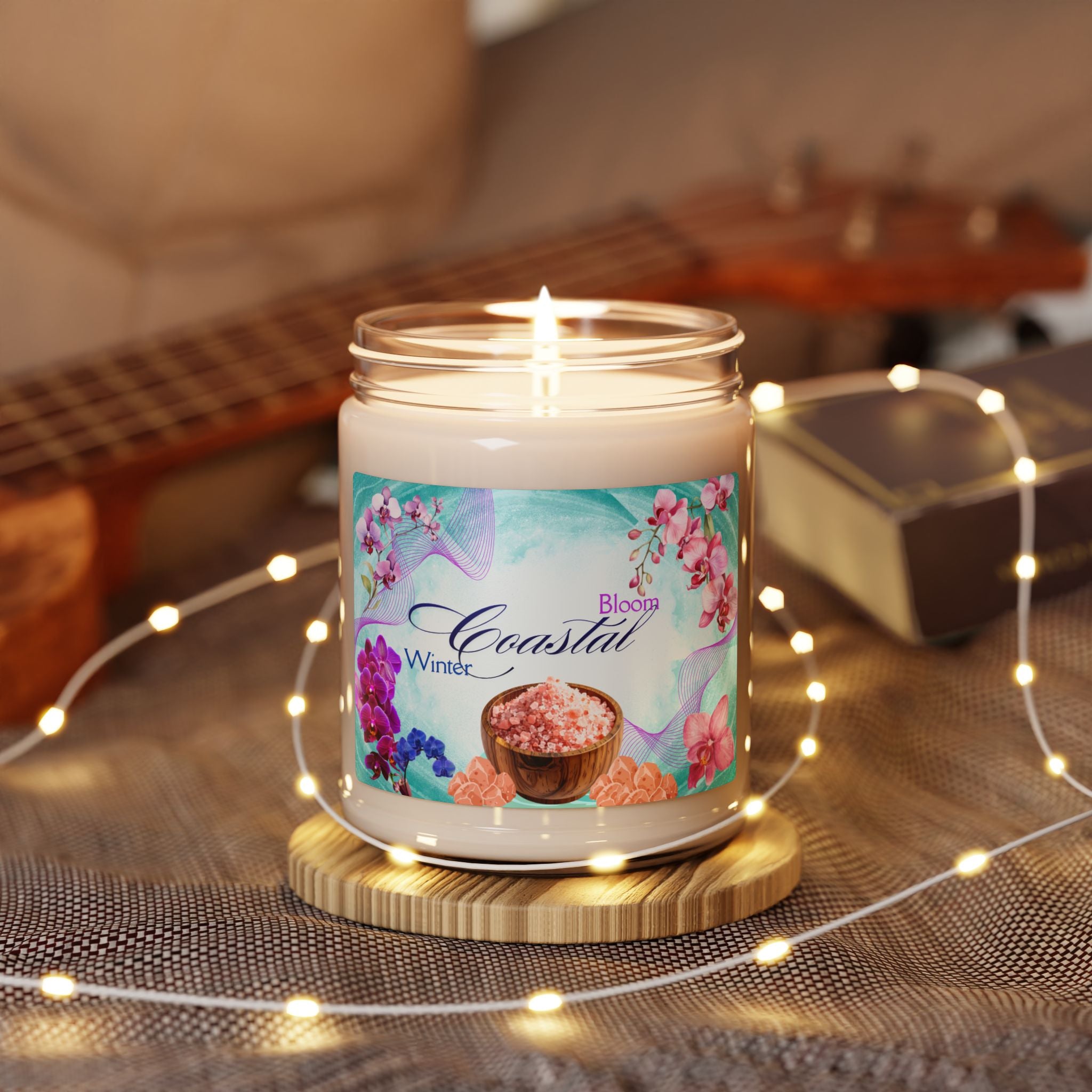 Sea Salt & Orchid Scented Soy Candle — 9oz Aromatherapy Candle