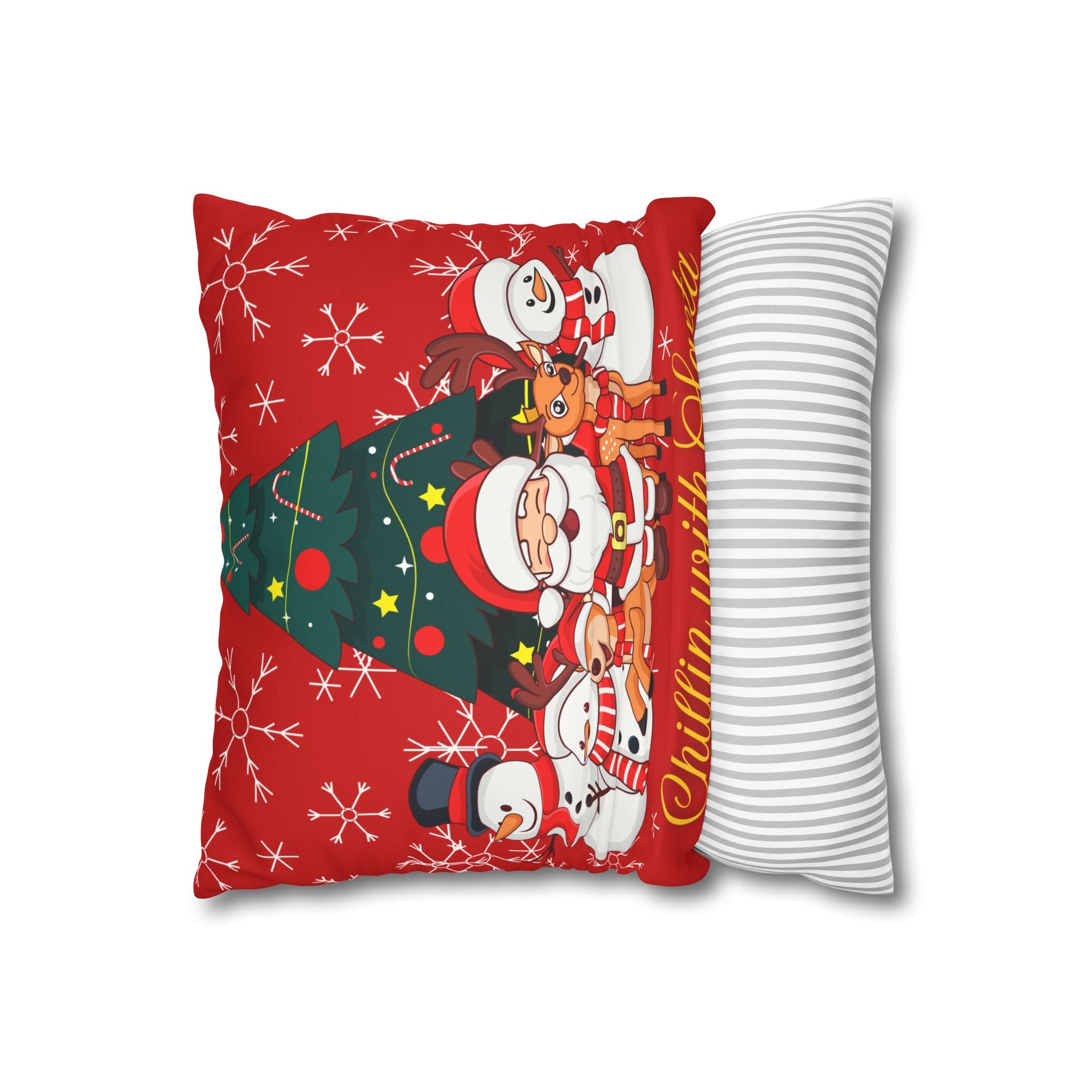 santa and friends pillow cover