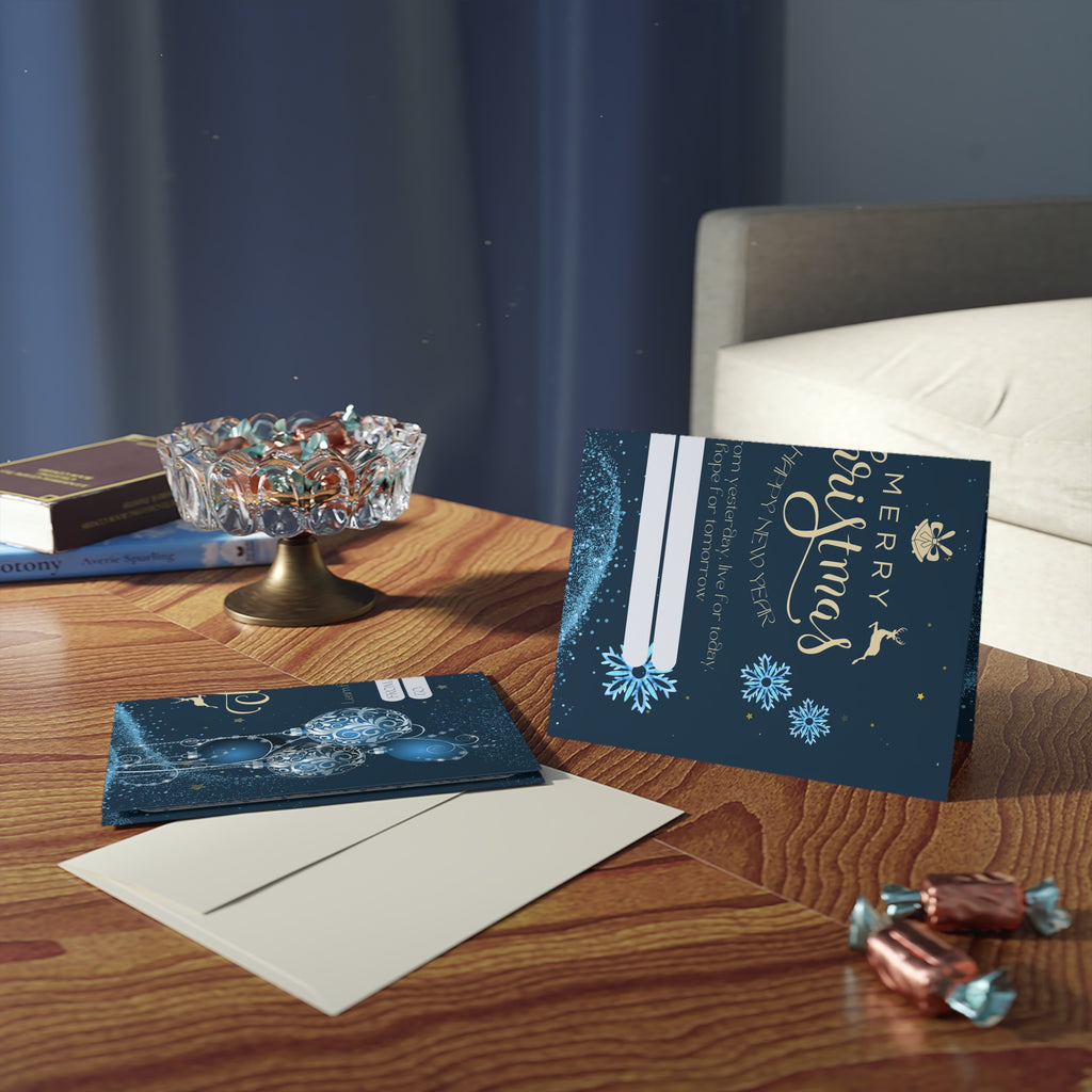 Elegant Blue Christmas Postcard (8, 16, 24 pcs)