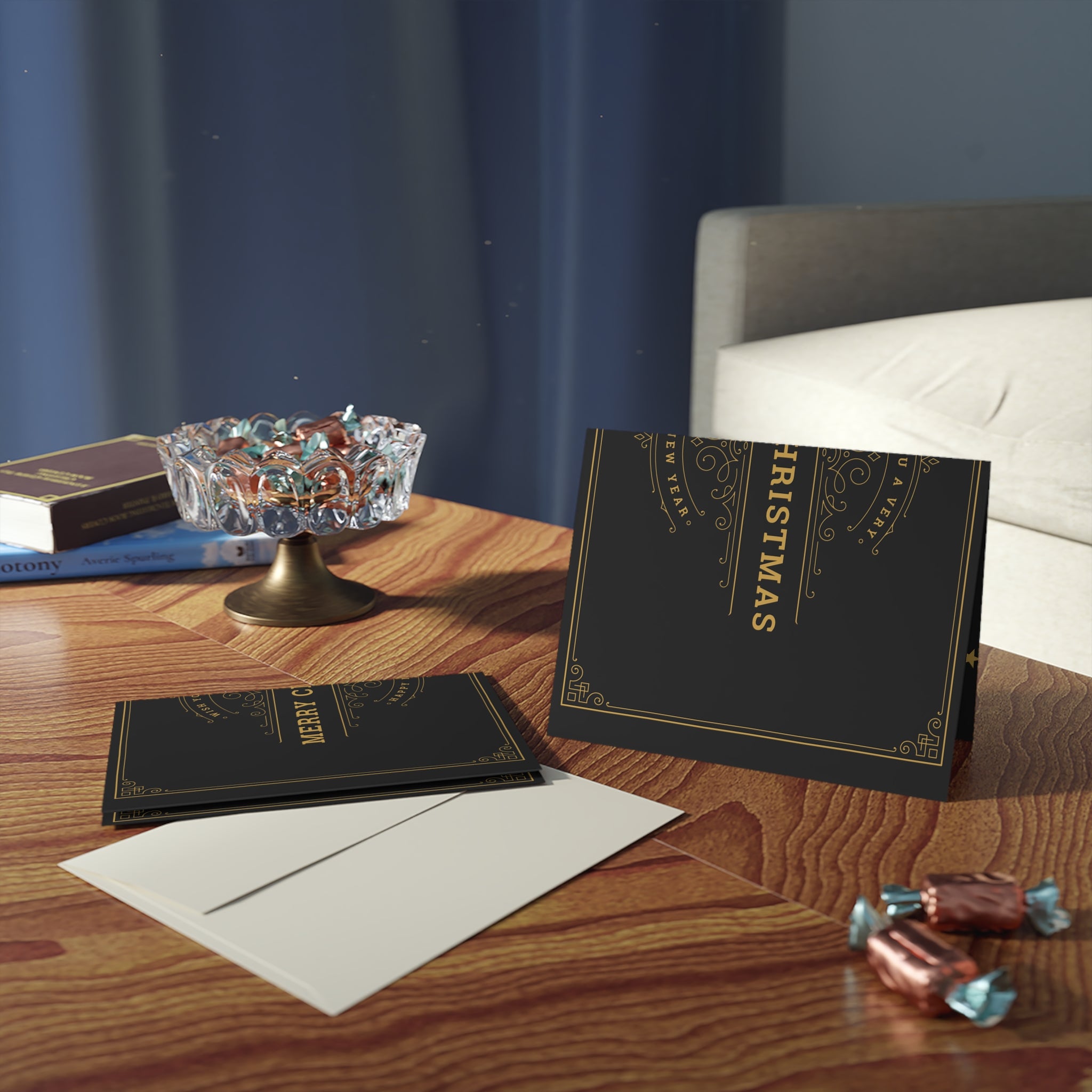 Elegant Christmas Greeting Cards - Set of 8, 16, or 24